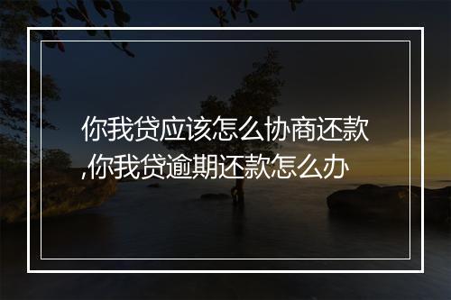 你我贷应该怎么协商还款,你我贷逾期还款怎么办