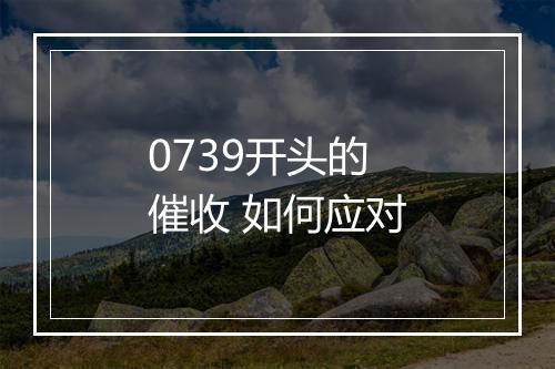 0739开头的催收 如何应对