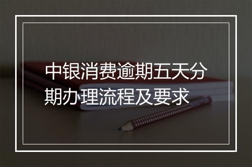 中银消费逾期五天分期办理流程及要求