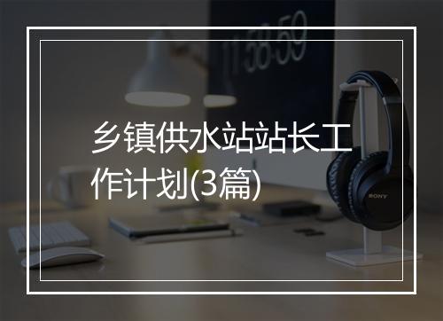乡镇供水站站长工作计划(3篇)