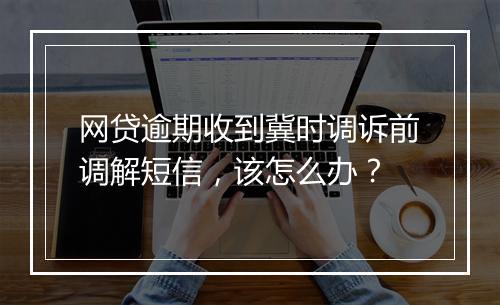 网贷逾期收到冀时调诉前调解短信，该怎么办？