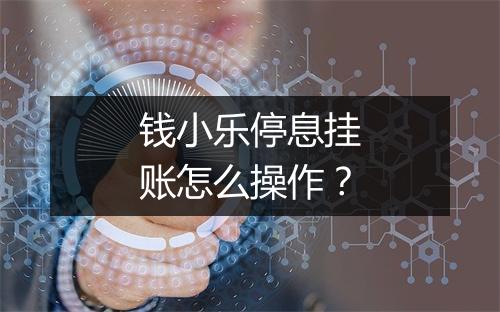 钱小乐停息挂账怎么操作？