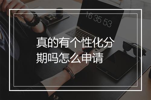真的有个性化分期吗怎么申请