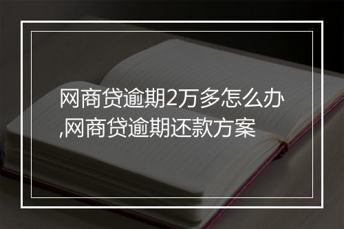 网商贷逾期2万多怎么办,网商贷逾期还款方案