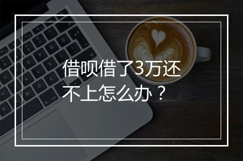 借呗借了3万还不上怎么办？