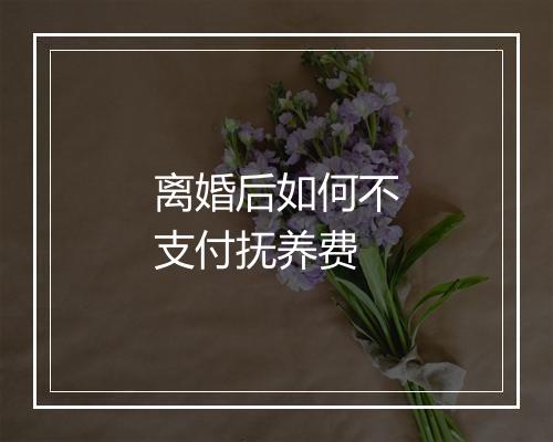 离婚后如何不支付抚养费