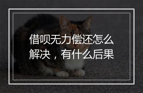 借呗无力偿还怎么解决，有什么后果