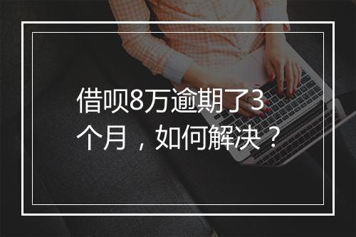 借呗8万逾期了3个月，如何解决？