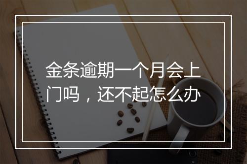 金条逾期一个月会上门吗，还不起怎么办