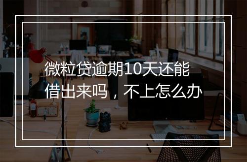 微粒贷逾期10天还能借出来吗，不上怎么办