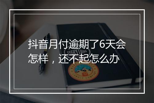 抖音月付逾期了6天会怎样，还不起怎么办