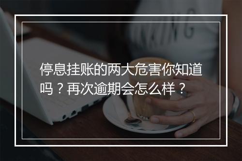 停息挂账的两大危害你知道吗？再次逾期会怎么样？