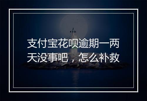 支付宝花呗逾期一两天没事吧，怎么补救