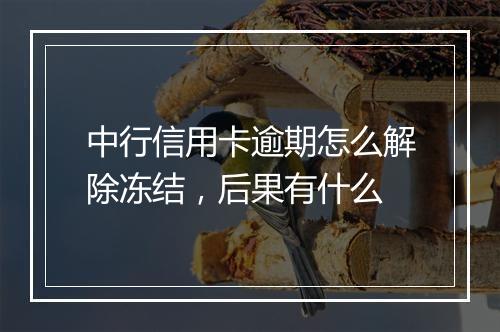 中行信用卡逾期怎么解除冻结，后果有什么