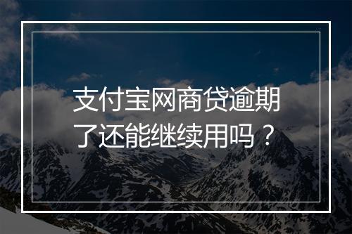 支付宝网商贷逾期了还能继续用吗？