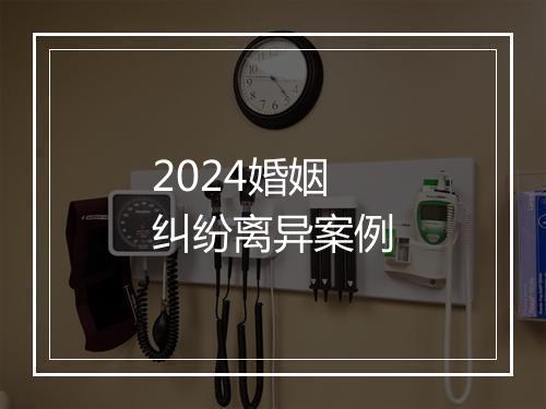 2024婚姻纠纷离异案例
