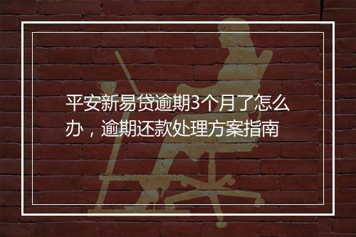 平安新易贷逾期3个月了怎么办，逾期还款处理方案指南