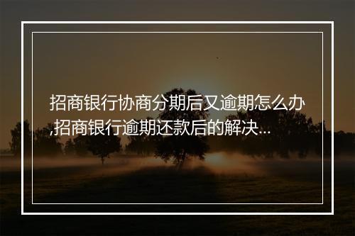 招商银行协商分期后又逾期怎么办,招商银行逾期还款后的解决方案