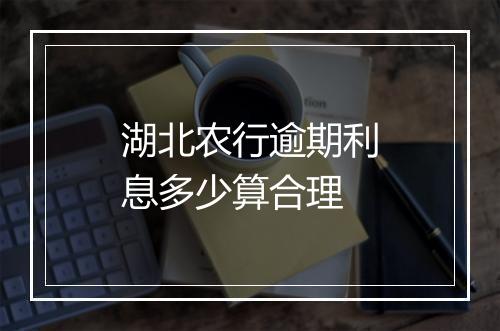 湖北农行逾期利息多少算合理