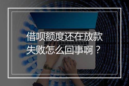 借呗额度还在放款失败怎么回事啊？