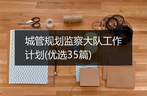 城管规划监察大队工作计划(优选35篇)