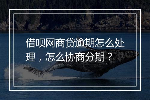 借呗网商贷逾期怎么处理，怎么协商分期？