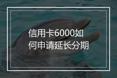 信用卡6000如何申请延长分期