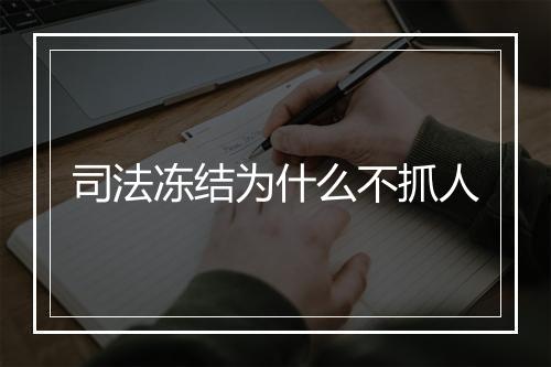 司法冻结为什么不抓人