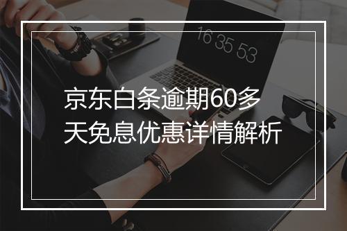 京东白条逾期60多天免息优惠详情解析