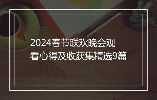 2024春节联欢晚会观看心得及收获集精选9篇