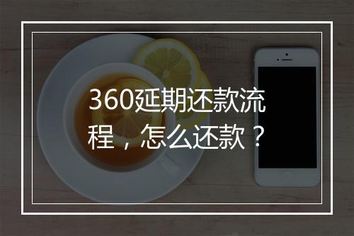 360延期还款流程，怎么还款？
