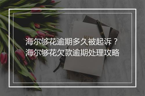 海尔够花逾期多久被起诉？海尔够花欠款逾期处理攻略