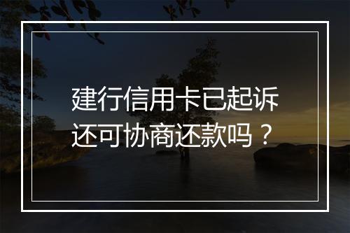 建行信用卡已起诉还可协商还款吗？