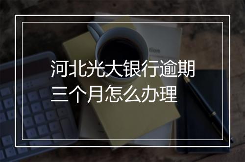 河北光大银行逾期三个月怎么办理