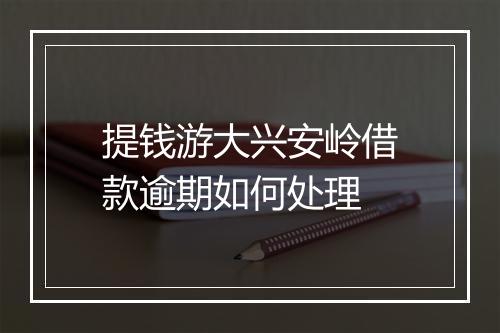 提钱游大兴安岭借款逾期如何处理
