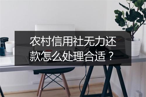 农村信用社无力还款怎么处理合适？