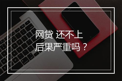 网贷 还不上后果严重吗？