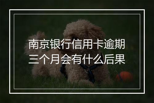 南京银行信用卡逾期三个月会有什么后果