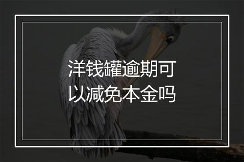 洋钱罐逾期可以减免本金吗