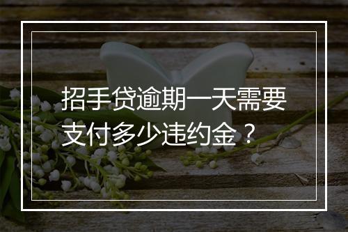 招手贷逾期一天需要支付多少违约金？