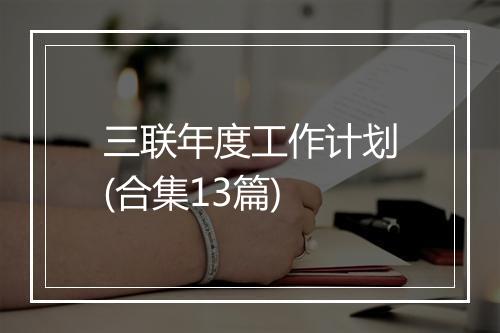三联年度工作计划(合集13篇)