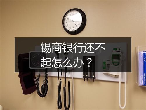 锡商银行还不起怎么办？