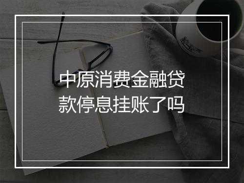 中原消费金融贷款停息挂账了吗