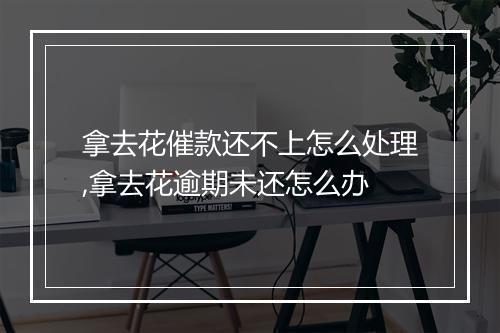 拿去花催款还不上怎么处理,拿去花逾期未还怎么办