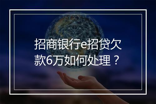 招商银行e招贷欠款6万如何处理？