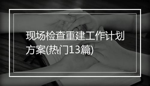 现场检查重建工作计划方案(热门13篇)