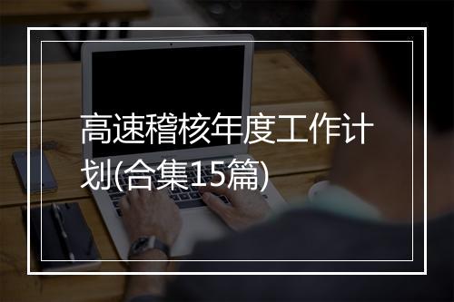 高速稽核年度工作计划(合集15篇)