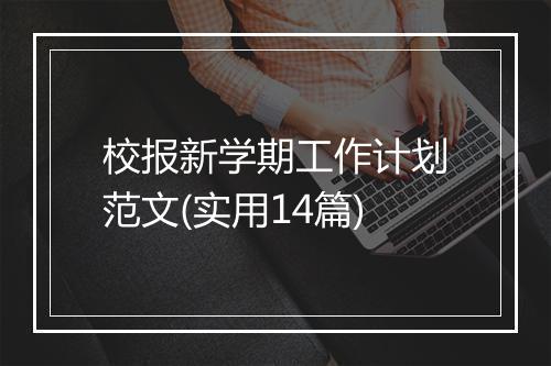 校报新学期工作计划范文(实用14篇)