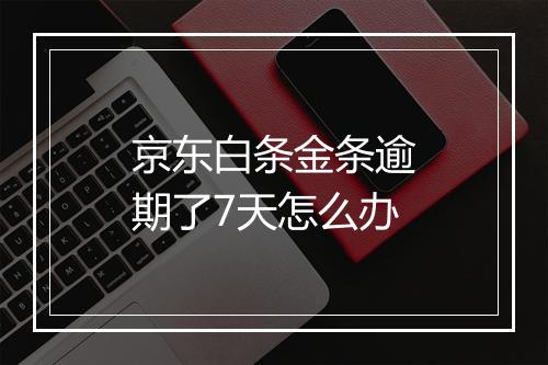 京东白条金条逾期了7天怎么办