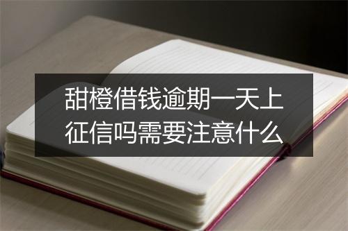 甜橙借钱逾期一天上征信吗需要注意什么